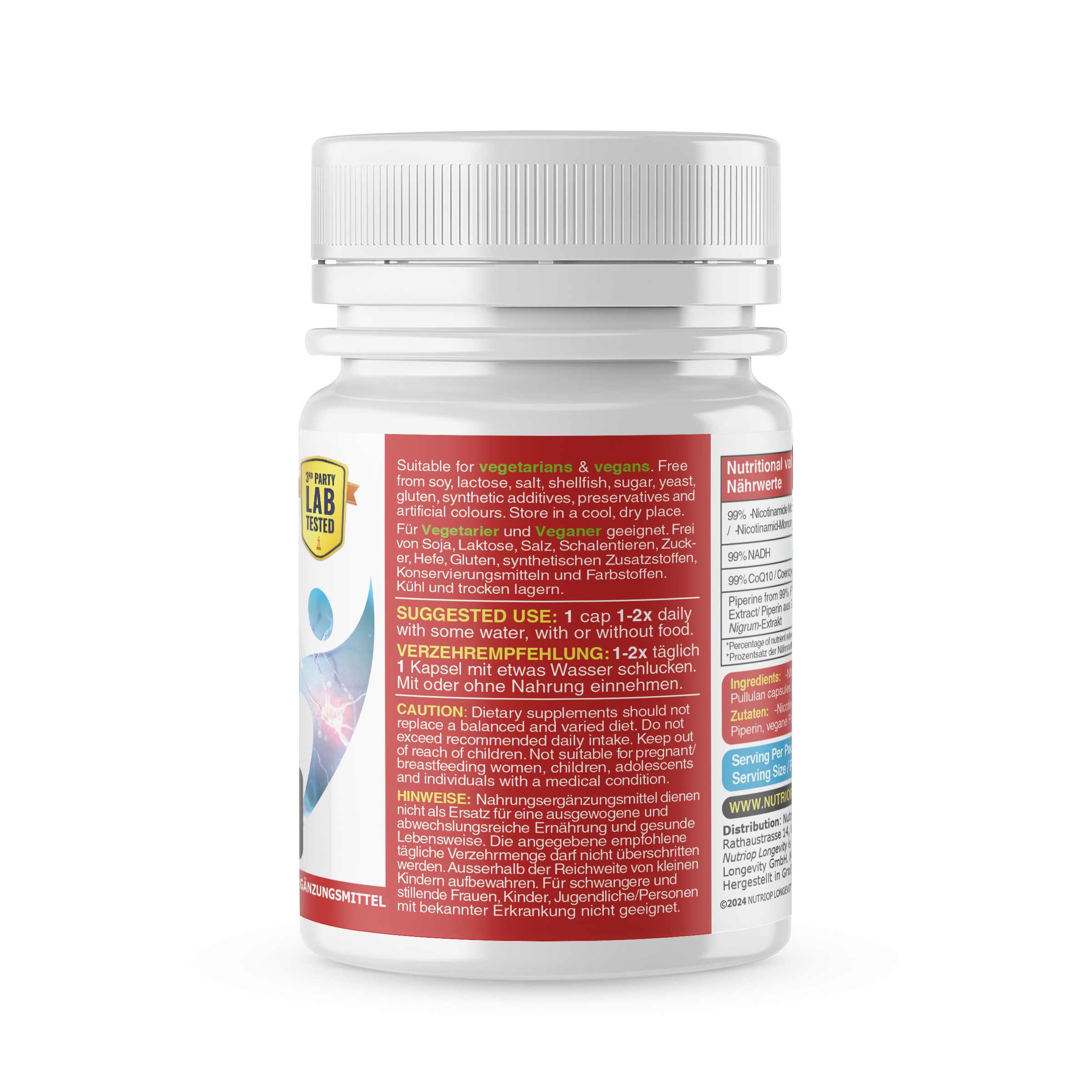 Bio-Enhanced Nutriop Longevity® Life with NADH, NMN and CQ10- Extra Strong - 45 caps